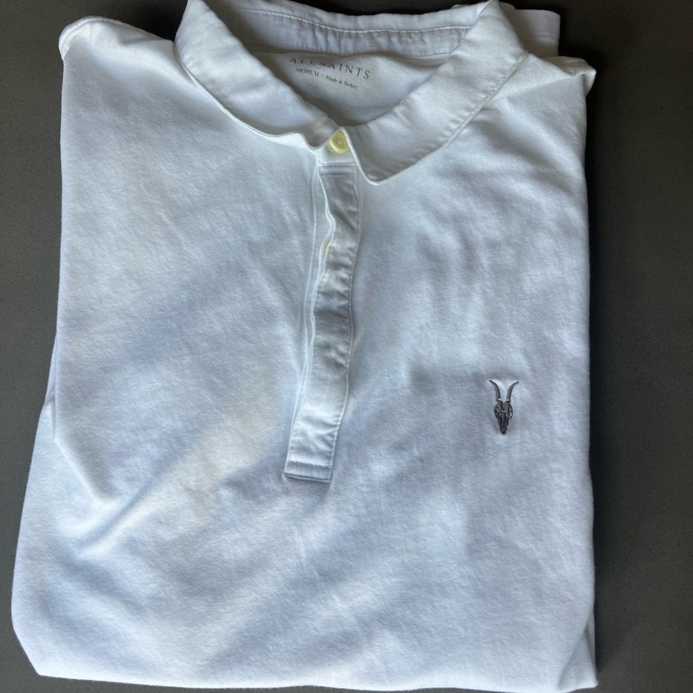 Reposhing this All Saints Polo because it’s a small fit, not a medium, Small.